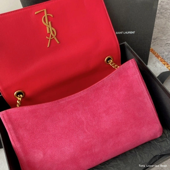 Tony Luxuries SMOOTH YSL REVERSIBLE MEDIUM KATE IN LEATHER SUEDE AND 0709